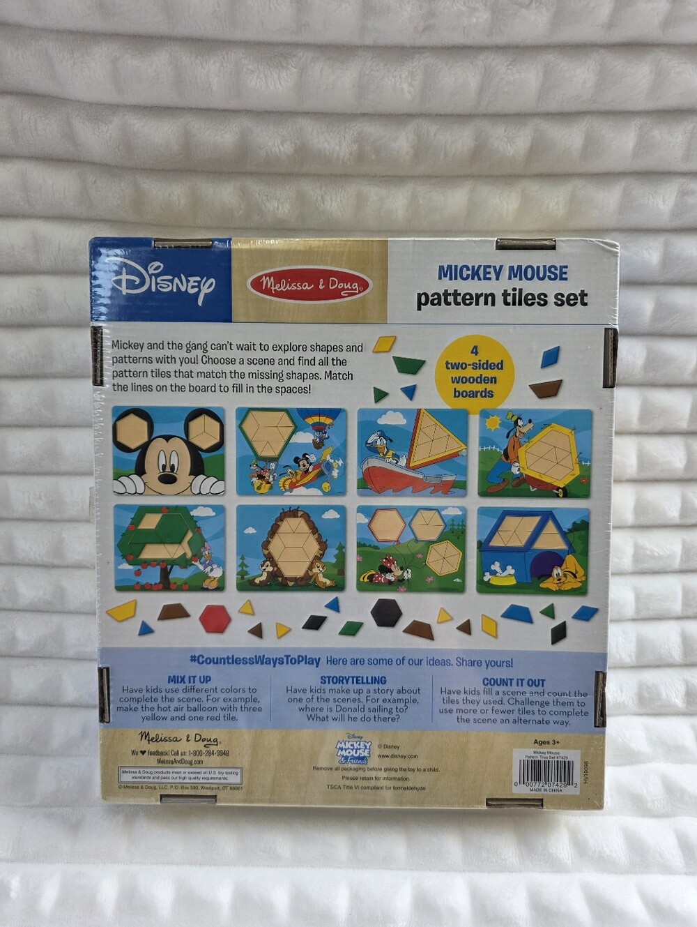 Disney Melissa & Doug Mickey Mouse Pattern Tile Set - Picture 2 of 3